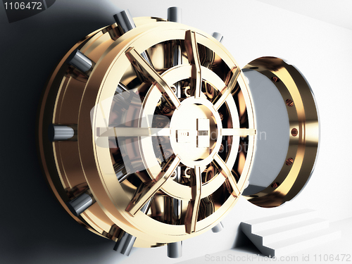 Image of bank vault door 3d