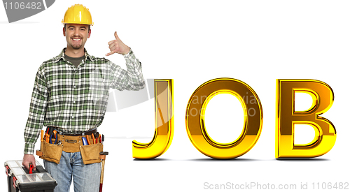 Image of handyman and job background