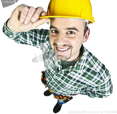 Image of happy funny handyman