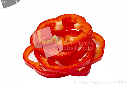 Image of Sliced red pepper 