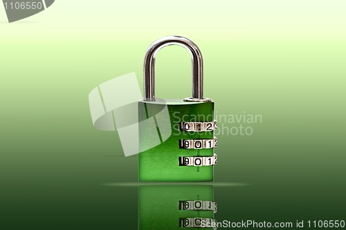 Image of Green combination lock 