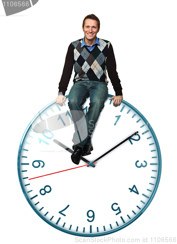 Image of smiling man and time