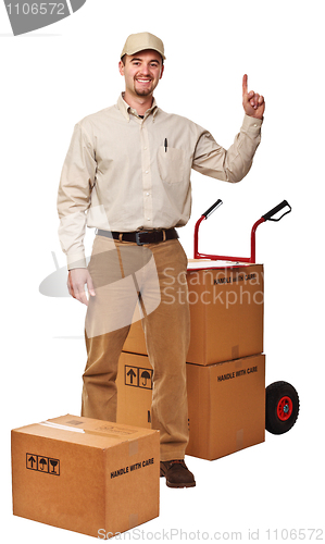 Image of delivery man on white