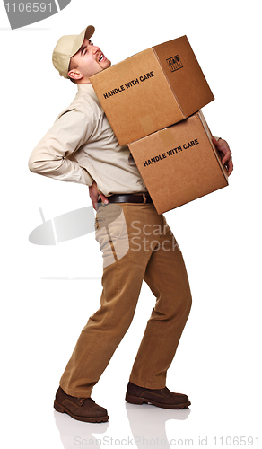 Image of delivery man with back pain