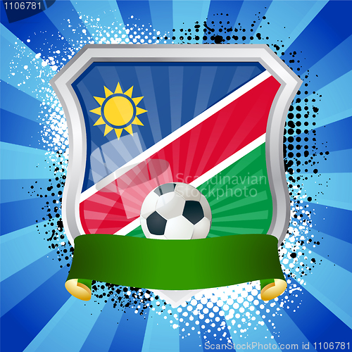 Image of Shield with flag of Namibia