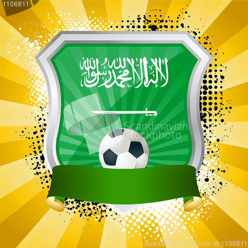 Image of Shield with flag of  Saudi Arabi