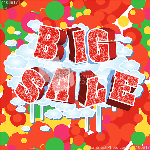 Image of 3d bright big sale text.