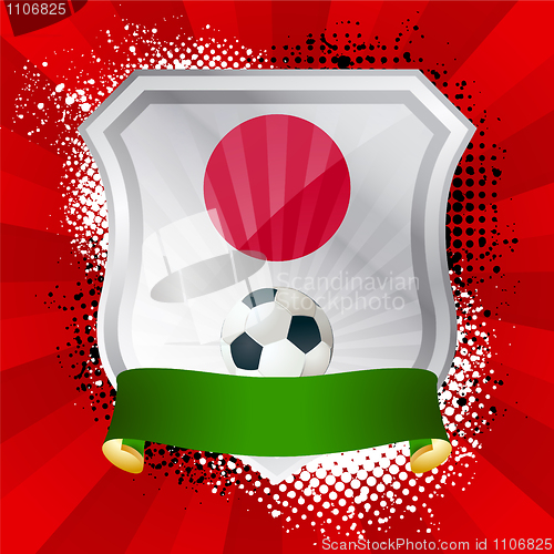 Image of Shield with flag of  Japan