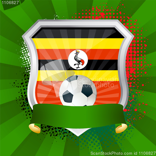Image of Shield with flag of  Uganda