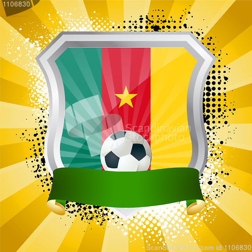 Image of Shield with flag of  Cameroon