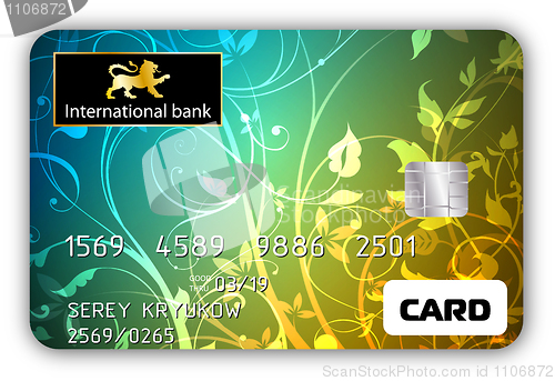Image of Vector credit cards, front and back view.