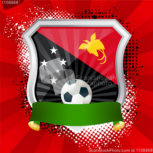 Image of Shield with flag of Papua New Guinea