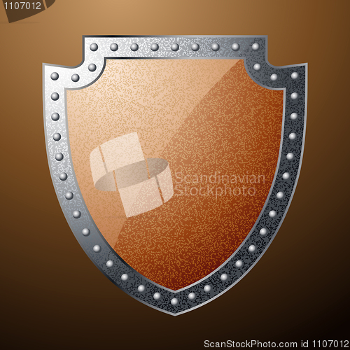 Image of Scratched steel shield