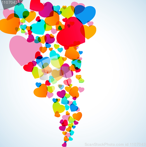 Image of Valentin`s Day card with hearts