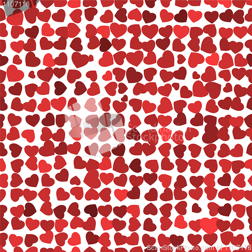 Image of Red hearts background on white