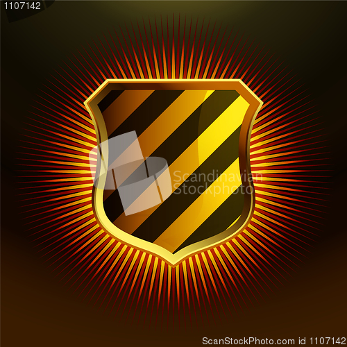 Image of Glossy Gold shield emblem