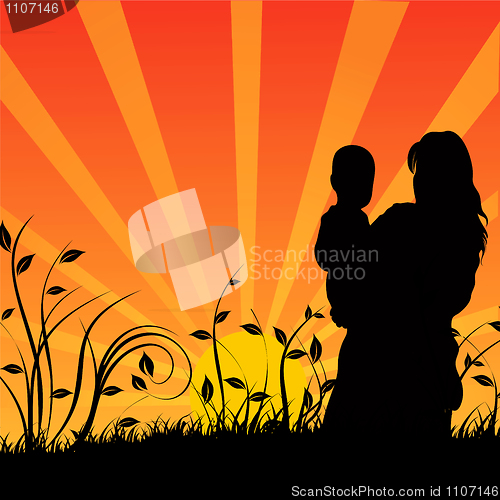 Image of Happy family, vector illustration