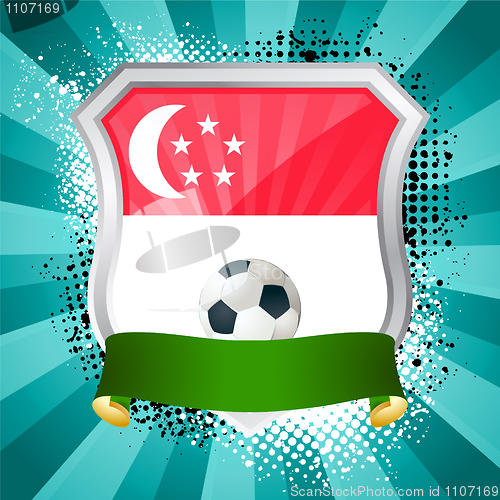 Image of Shield with flag of  Singapore
