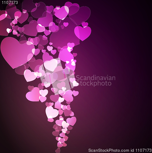 Image of Valentin`s Day card with hearts