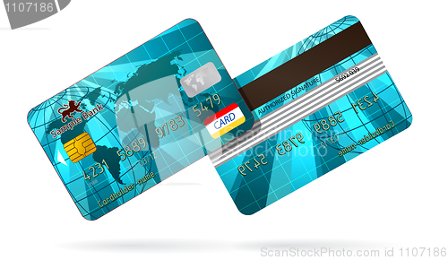 Image of Vector credit cards, front and back view