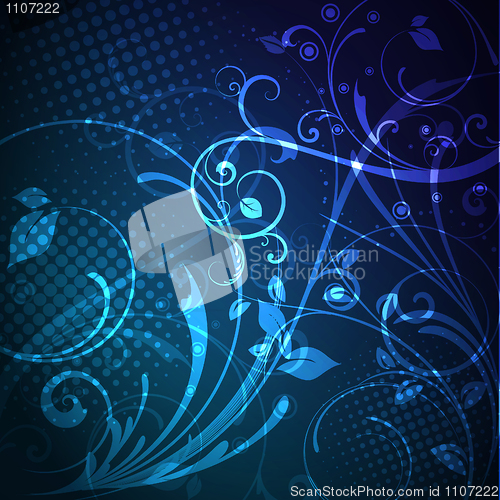 Image of Dark Blue abstract glowing background