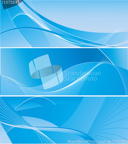 Image of set of blue background designs