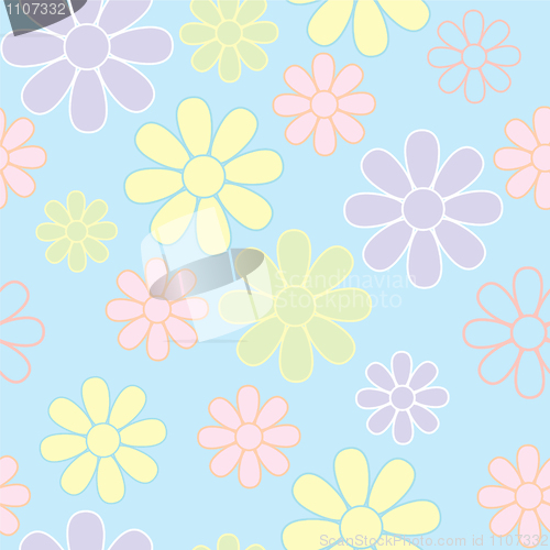 Image of Seamless Flowers Background.