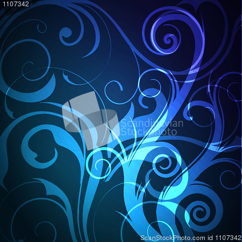 Image of Blue Floral Blue abstract background