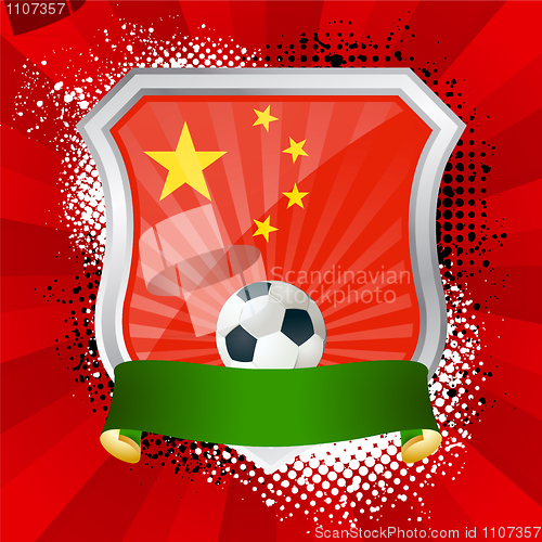 Image of Shield with flag of China