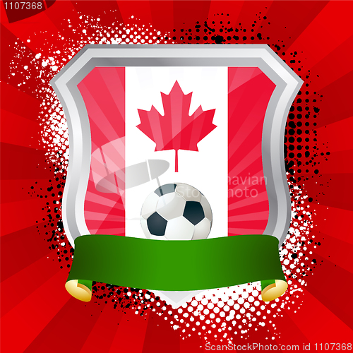 Image of Shield with flag of  Canada
