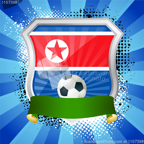 Image of Shield with flag of  North Korea