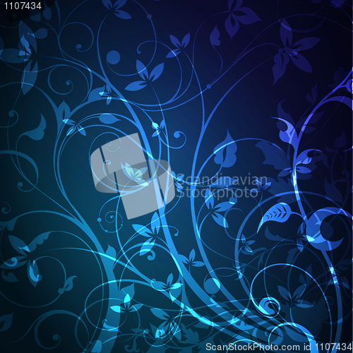 Image of Blue Floral Blue abstract background