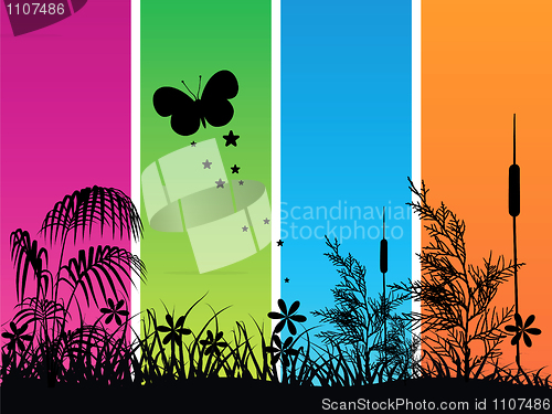 Image of Grass silhouette on meadow