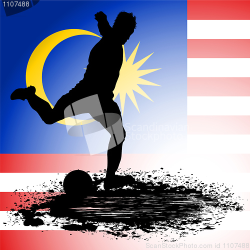 Image of Malaysia Flag with Soccer man