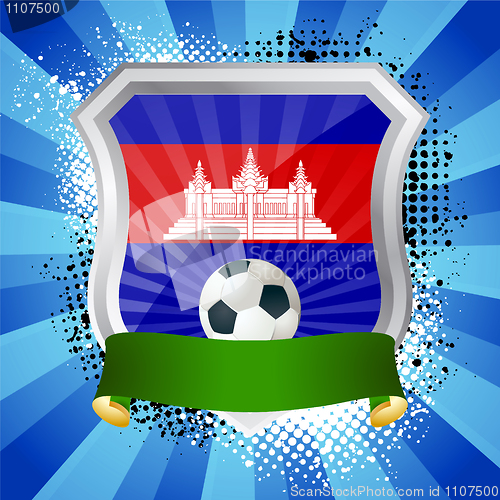 Image of Shield with flag of  Cambodia