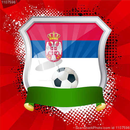 Image of Shield with flag of  Serbia