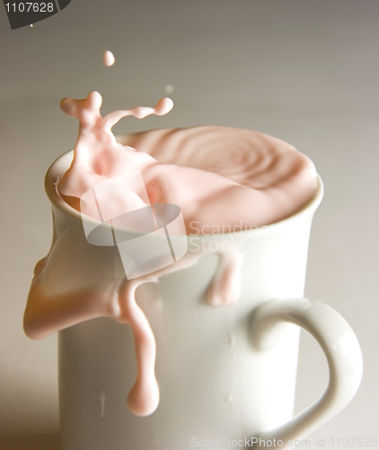 Image of White mug with a dairy drink