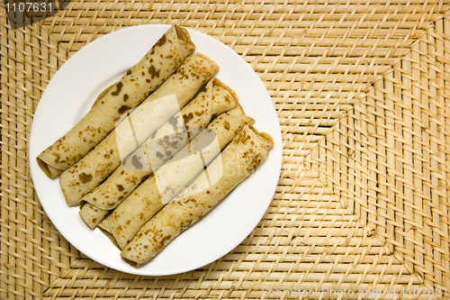 Image of The braided pancakes on plate