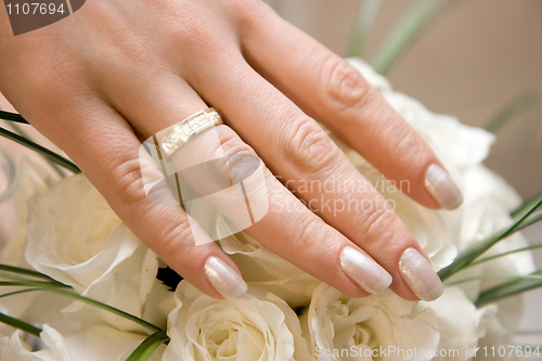 Image of Wedding ring on a female hand