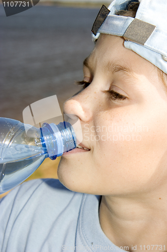 Image of Portrait of the girl drinking water