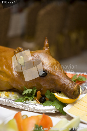 Image of Fried pig on a celebratory table