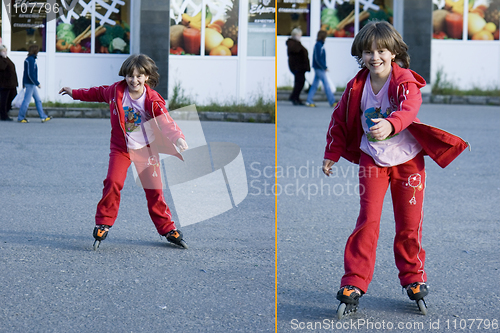 Image of The girl on rollers