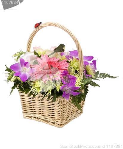 Image of Bouquet of flowers in the basket