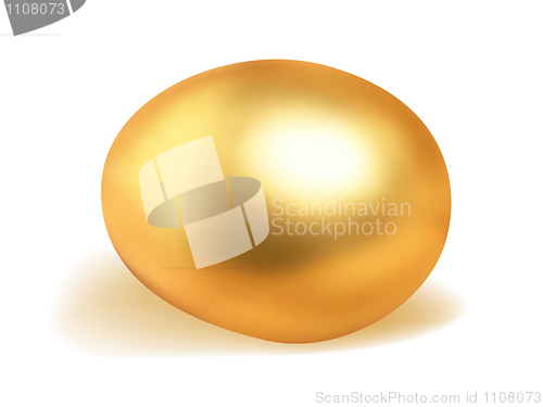 Image of Golden egg isolated on white.