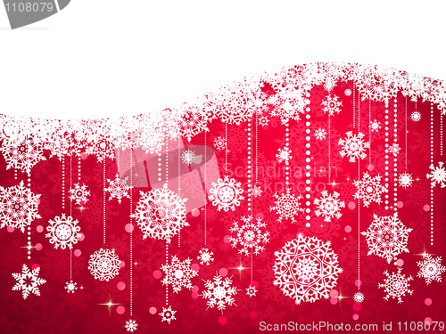 Image of Christmas background with snowflakes. EPS 8