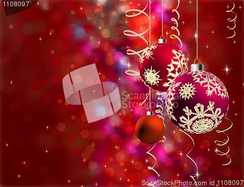 Image of Christmas background with defocused lights.