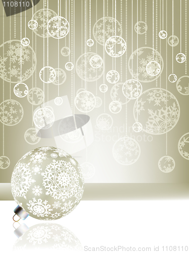 Image of Elegant christmas background with baubles. EPS 8