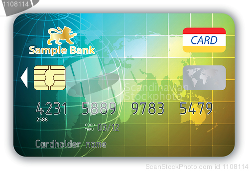 Image of Vector credit cards, front and back view.