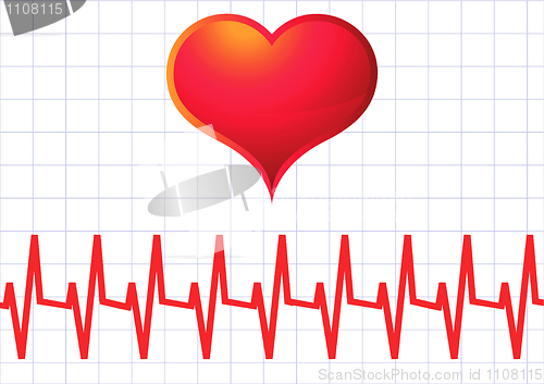 Image of Heart and heartbeat symbol