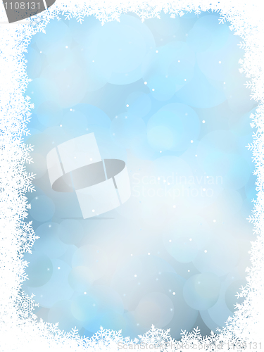 Image of Blue christmas background with snowflakes. EPS 8